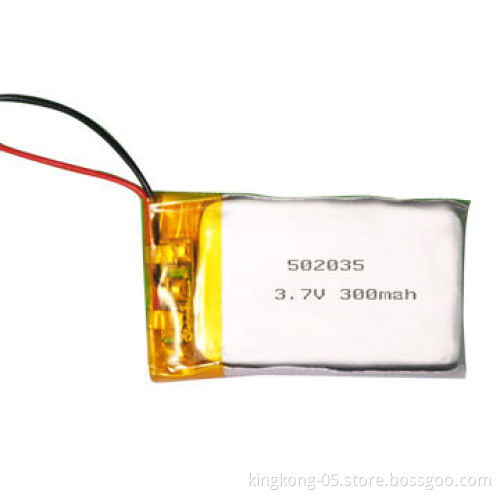 Li-po Rechargeable Battery, 502035 3.7V, 300mAh Capacity